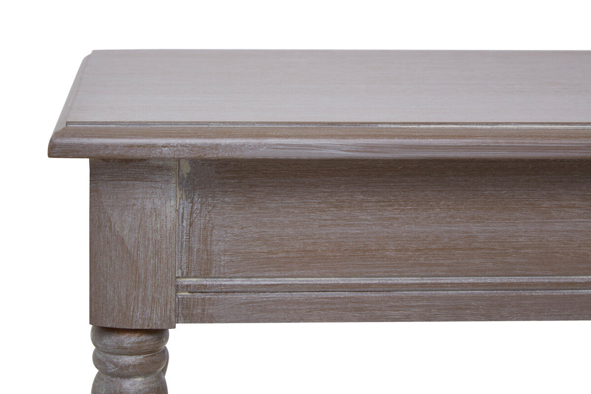 Natural Wooden Console Table with Lower Storage Shelf | Heritage