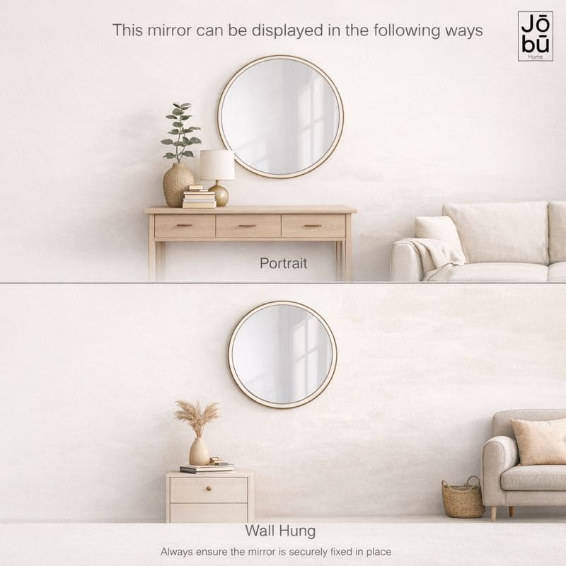 Rei - Round Gold Metal Circle Mirror - 50cm x 50cm
