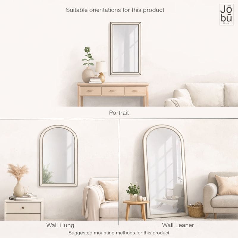 Yoko - Black Metal Gentle Arch Mirror - 200cm x 120cm